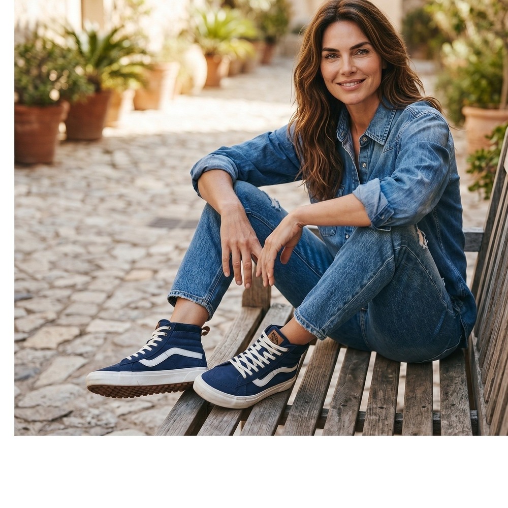 Vans Sk8-Hi MTE-1 Navy Blue Suede High Top Sneakers Mens 6 Womens 7.5‎